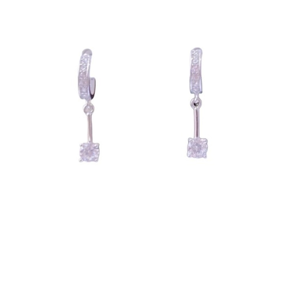 Sterling silver C-hoop earrings - Picture 3 of 11